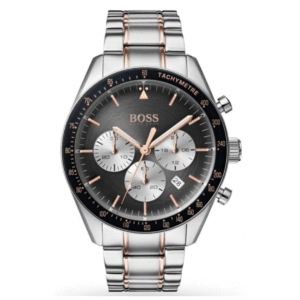 Hugo Boss Men’s Chronograph Quartz Stainless Steel Grey Dial 44mm Watch 1513634