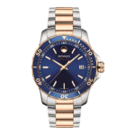 Movado Men’s Swiss Made Quartz Two-tone Stainless Steel Blue Dial 40mm Watch 2600149