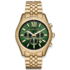 Michael Kors Men’s Quartz Stainless Steel Gold Tone Green Dial 44mm Watch MK8446