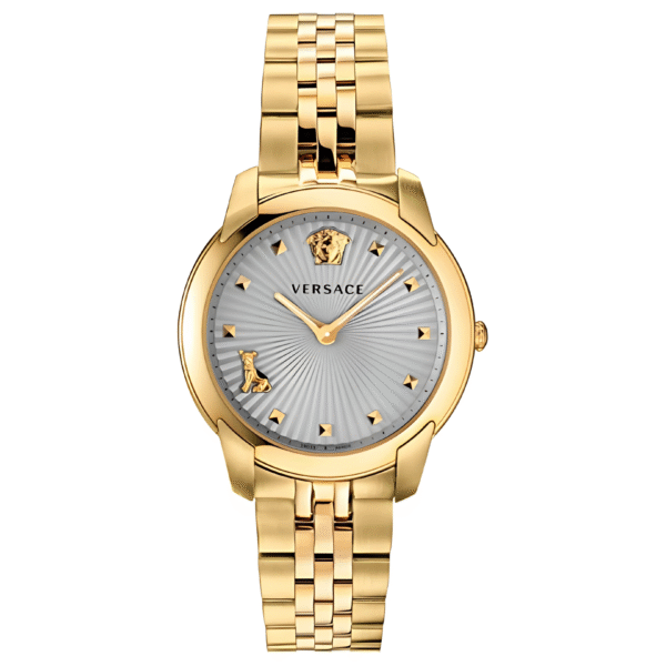 Versace Women’s Quartz Swiss Made Gold Stainless Steel Grey Dial 38mm Watch VELR00719
