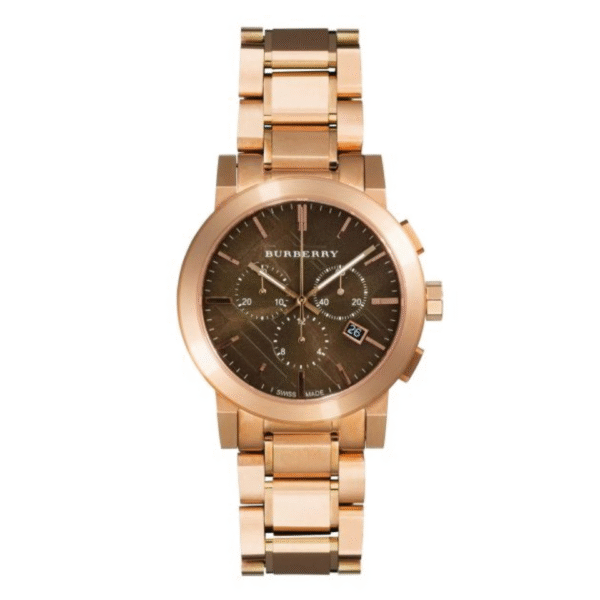 Burberry Men’s Swiss Made Gold-Tone Stainless Steel Grey Dial 42mm Watch BU9353