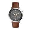 Fossil Men’s Chronograph Quartz Brown Leather Strap Grey Dial 44mm Watch FS5408