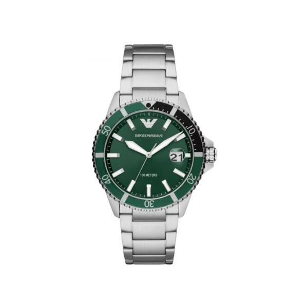 Emporio Armani Men’s Quartz Stainless Steel Green Dial 42mm Watch AR11338