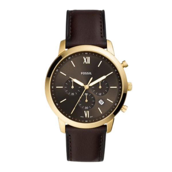 Fossil Men’s Quartz Leather Strap Black Dial 44mm Watch FS5763