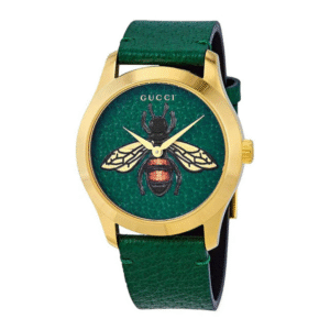 Gucci G-Timeless Green Leather Green Dial Quartz Unisex Watch - YA1264065