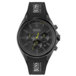 Hugo Boss Men’s Sport Quartz Silicone Strap Black Dial 46mm Watch 1513859