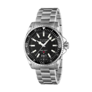 Gucci Men’s Swiss Made Quartz Stainless Steel Black Dial 40mm Watch YA136301