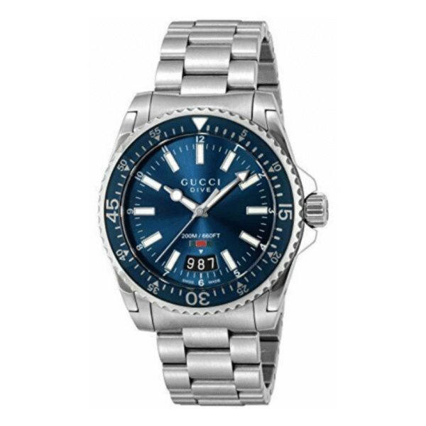 Gucci Men’s Swiss Made Quartz Stainless Steel Blue Dial 40mm Watch YA136311