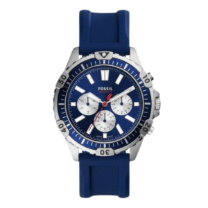 Fossil Men’s Chronograph Quartz Silicone Strap Blue Dial 44mm Watch FS5709