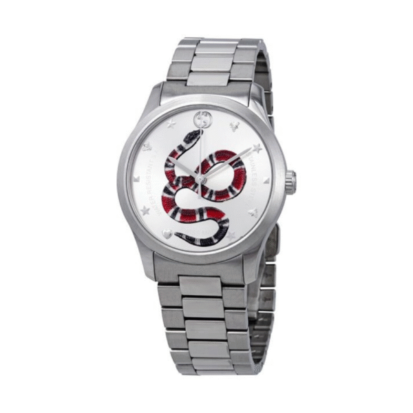Gucci Unisex Swiss Made Quartz Stainless Steel Silver Dial 38mm Watch YA1264076