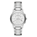 Burberry Men’s Swiss Made Quartz Silver Stainless Steel White Dial 38mm Watch BU9750