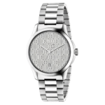 Gucci Unisex Swiss Made Quartz Stainless Steel Silver Dial 38mm Watch YA126459