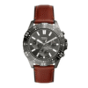 Fossil Men’s Chronograph Quartz Brown Leather Strap Grey Dial 44mm Watch FS5770