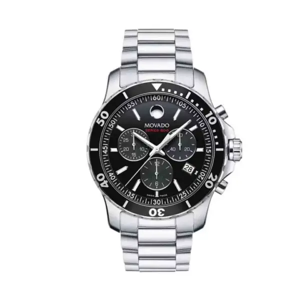 Movado Men’s Quartz Swiss Made Stainless Steel Black Case 42mm Watch 2600142