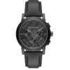Burberry Men’s Swiss Made Leather Strap Dark Grey Check Stamped Dial 42mm Watch BU9364