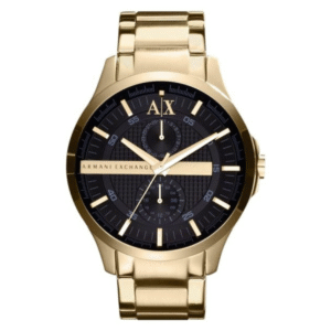 Armani Exchange Men’s Quartz Gold Stainless Steel Black Dial 46mm Watch AX2122