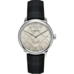Burberry Men’s Swiss Made Leather Strap Cream Dial 40mm Watch BU10008