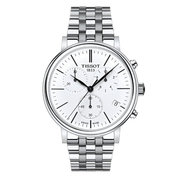 TISSOT Men’s Quartz Swiss Made Silver Stainless Steel White Dial 41mm Watch T122.417.11.011.00