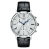 TISSOT Men’s Quartz Swiss Made Black Leather Strap Silver Dial 41mm Watch T122.417.16.033.00
