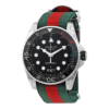 Gucci Men’s Swiss Made Quartz Nylon Strap Black Dial 45mm Watch YA136206