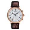 TISSOT Men’s Quartz Swiss Made Brown Leather Strap Silver Dial 41mm Watch T122.417.36.033.00