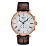 TISSOT Men’s Quartz Swiss Made Brown Leather Strap Silver Dial 41mm Watch T122.417.36.033.00
