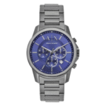 Armani Exchange Men’s Quartz Grey Stainless Steel Blue Dial 44mm Watch AX1731