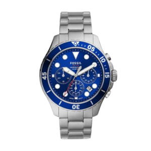 Fossil Men’s Chronograph Quartz Stainless Steel Blue Dial 46mm Watch FS5724