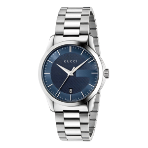 Gucci G-Timeless Silver Stainless Steel Blue Dial Quartz Watch for Gents - YA126440
