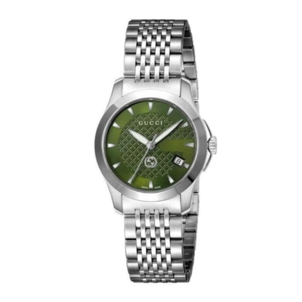 Gucci Women’s Swiss Made Quartz Stainless Steel Green Dial 27mm Watch YA1265008