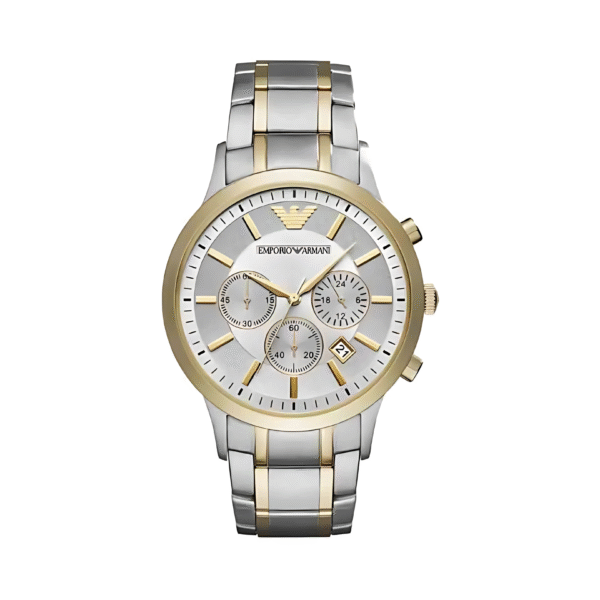 Emporio Armani Men’s Chronograph Quartz Stainless Steel Grey Dial 43mm Watch AR11076