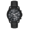 Armani Exchange Men’s Quartz Black Leather Strap Grey Dial 44mm Watch AX1724