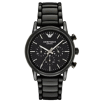 Emporio Armani Men’s Chronograph Quartz Stainless Steel Black Dial 43mm Watch AR1507