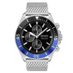 " Hugo Boss Men’s Chronograph Quartz Stainless Steel Black Dial 48mm Watch 1513742"