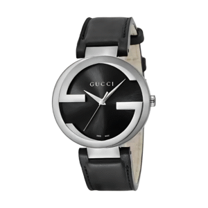 Gucci Men’s Swiss Made Quartz Black Leather Strap Black Dial 42mm Watch YA133205