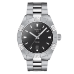 TISSOT Men’s Quartz Swiss Made Silver Stainless Steel Black Dial 42mm Watch T101.610.11.051.00