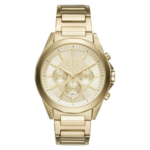 Armani Exchange Men’s Quartz Gold Stainless Steel Gold Dial 44mm Watch AX2602