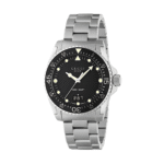 Gucci Men’s Swiss Made Quartz Silver Stainless Steel Black Dial 40mm Watch YA136301B
