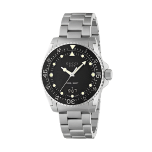Gucci Men’s Swiss Made Quartz Silver Stainless Steel Black Dial 40mm Watch YA136301B