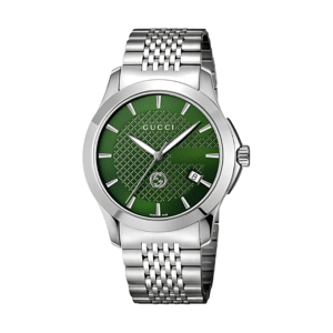 Gucci Men’s Swiss Made Quartz Silver Stainless Steel Green Dial 38mm Watch YA1264108