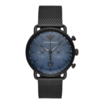 Emporio Armani Men’s Quartz Stainless Steel Blue Dial 43mm Watch AR11201
