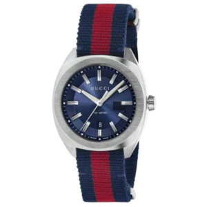 Gucci Men’s Swiss Made Quartz Nylon Strap Blue Dial 41mm Watch YA142304