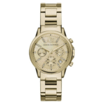 Armani Exchange Women’s Quartz Gold Stainless Steel Gold Dial 36mm Watch AX4327