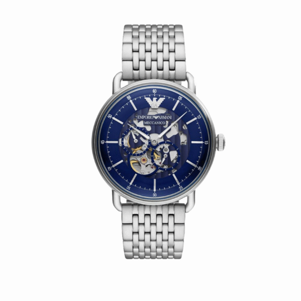 Emporio Armani Men’s Automatic Stainless Steel Blue Dial 43mm Watch AR60024