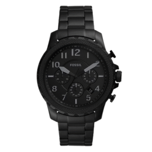 Fossil Men’s Chronograph Quartz Black Stainless Steel Black Dial 46mm Watch FS5603