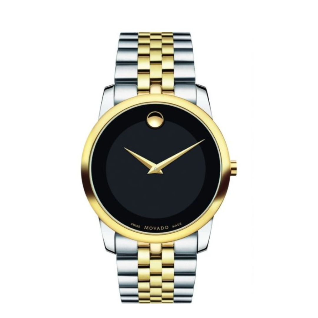 Movado Men’s Swiss Made Quartz Stainless Steel Black Case 40mm Watch 0606605