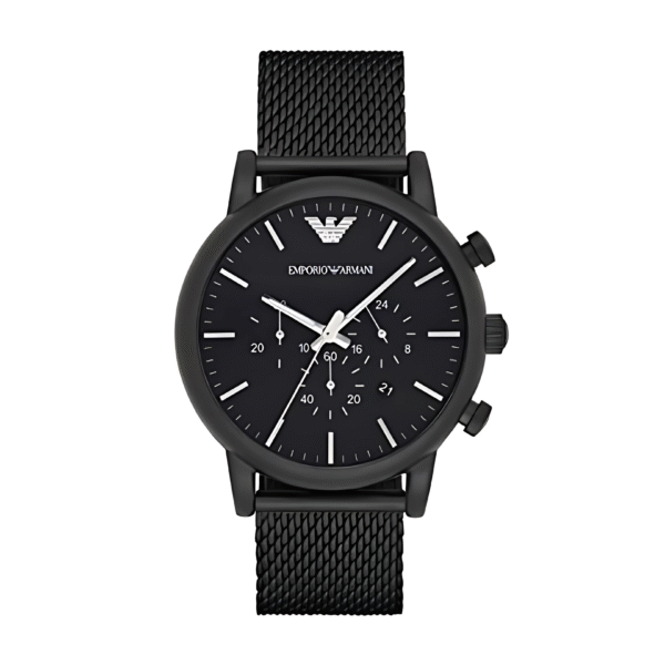 Emporio Armani Men’s Chronograph Stainless Steel Black Dial 46mm Watch AR1968