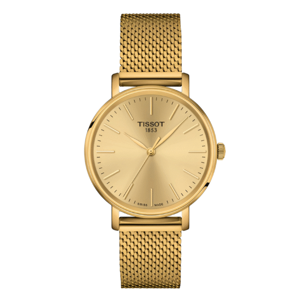 Tissot Women’s Quartz Swiss Made Gold Stainless Steel Champagne Dial 34mm Watch T143.210.33.021.00