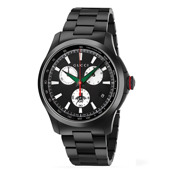 Gucci Men’s Swiss Made Quartz Black Stainless Steel Black Dial 44mm Watch YA126268