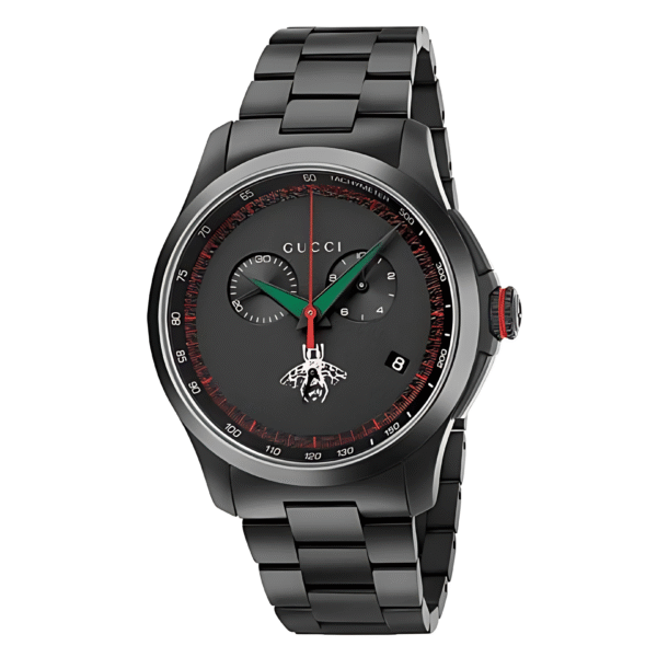 Gucci Men’s Swiss Made Quartz Black Stainless Steel Black Dial 44mm Watch YA126269